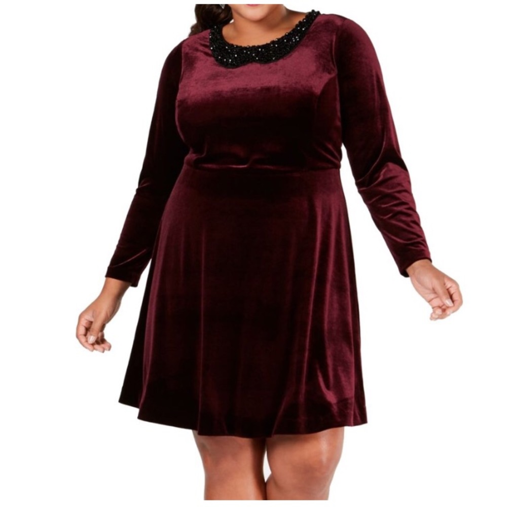 BETSEY JOHNSON “Wine” Velvet Dress Size 14W